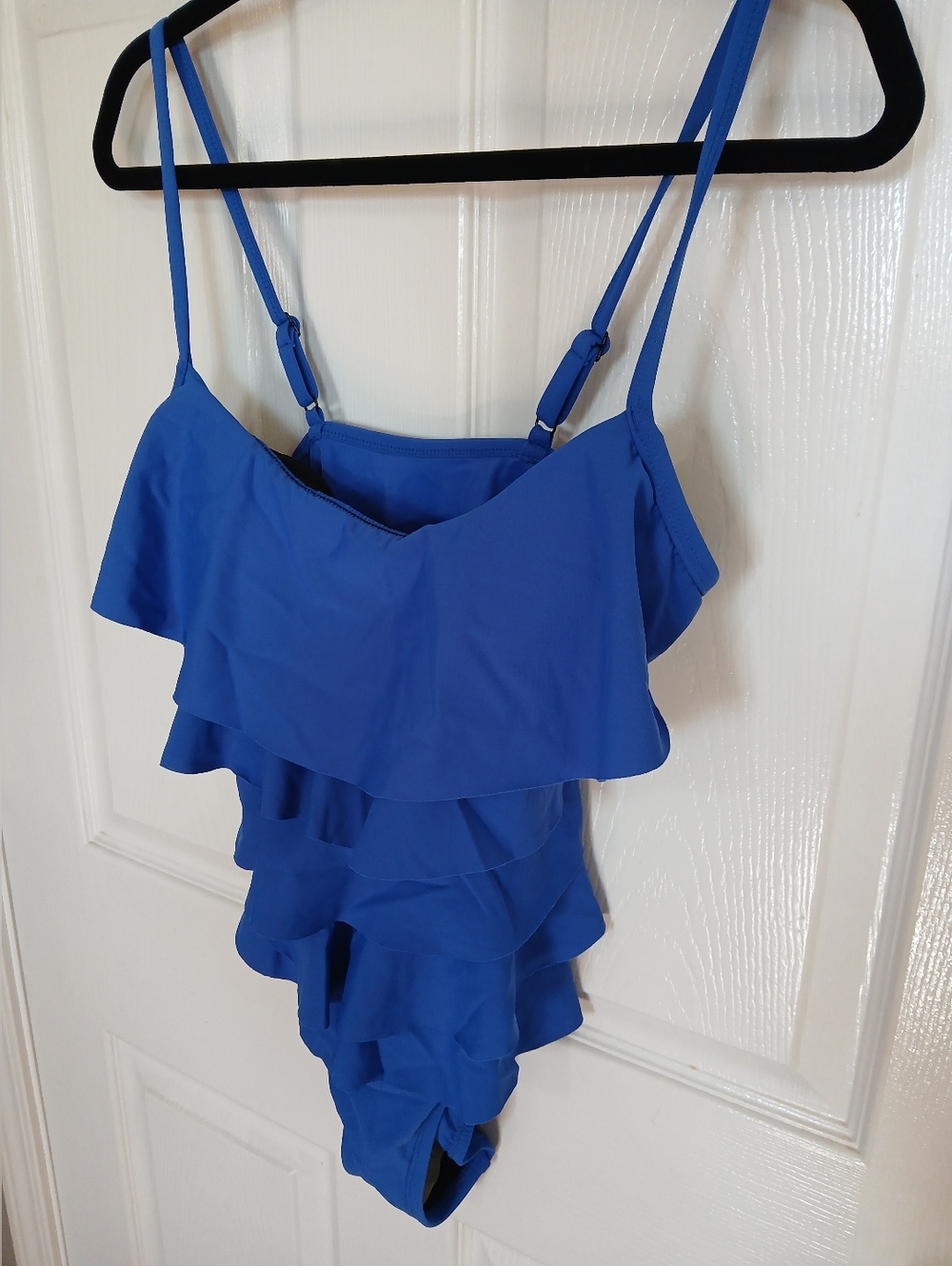 Womans Aqua Green  Blue Ruffle One-Piece Swimsuit NWOT Pool Beach Cruise Resort - Picture 2 of 7